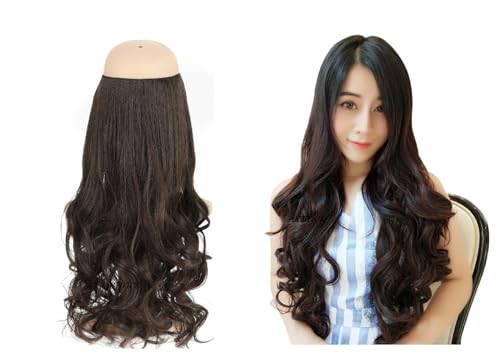 Image of Artifice 5 Clips 32 INCH Curly Wavy Hair Extensions for Women Natural Soft Clip on Synthetic Thick Hairs Style for Any Event for Girls Natural Dark Brown
