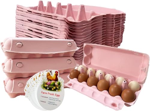 Egoaugx Colorful Paper Pulp Egg Cartons 12-Compartment (20-Pack)