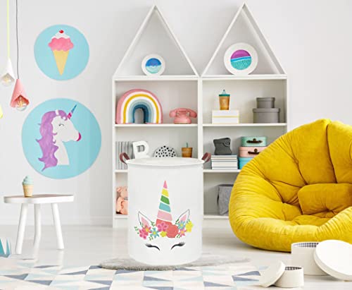 Image of Essme Kids Laundry Basket,Unicorn Hamper Collapsible Waterproof Storage Bin for Girls,Gift Baskets(Cute Unicorn)