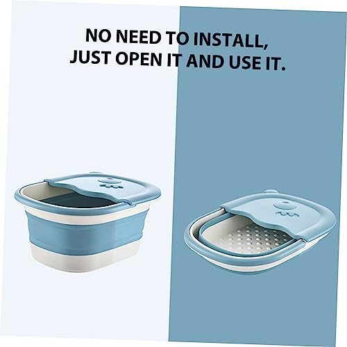 Spa de pies plegable y portátil PACKOVE azul miniatura 2