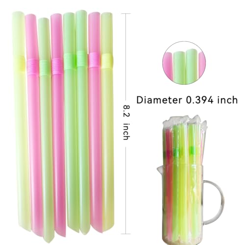 Pitillos flexibles desechables multicolor x100 21 cm miniatura 2