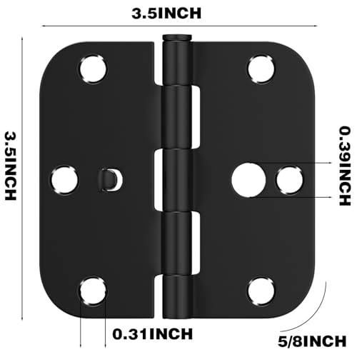 Goldenwarm 3 Pack Black Door Hinges 3.5Inch Security Door Hinges thumb #1