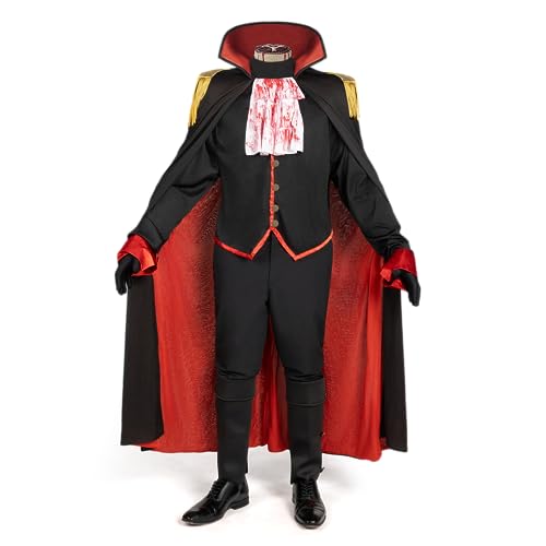 Spooktacular Creations Halloween Headless Horseman Costume Adult, Black Headless Costume with Cape, Gloves for Halloween Dress Up Party Cosplay