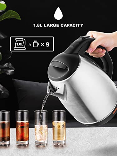 Bouilloire ébullition rapide 1.8l - Chaudière à eau chaude inox protection sec - 6