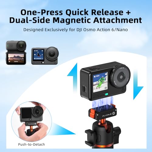Image of 21 inch Action 6 Camera Tripod, Magnetic Quick Release Adapter Selfie Stick Extended Pole Handle Grip with 360 Ball Head & Cold Shoe Mount, Mini Table Desk Tripod for DJI Osmo Nano Accessories