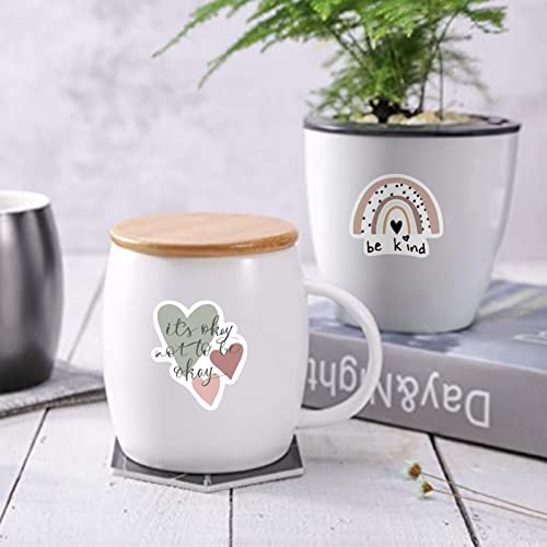 Feixinus 50Pcs Boho Aesthetic Inspirational Stickers Motivational Quote Stickers For Water Bottle Laptop Phone Guitar Luggage Vinyl Waterproof Quote Phrase Stickers For Teens Adults Women Men #TOP6