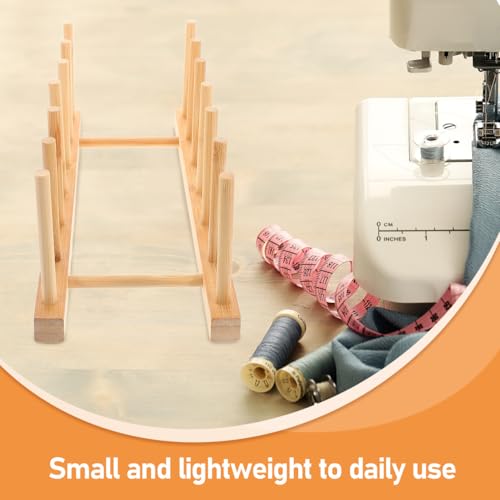 Image of STOBOK Sewing Storage Rack Wood Thread Racks Wooden Thread Holder Sewing Thread Rack Holder Embroidery Thread Rack Yarn Holder Dispenser Crochet Yarn Ball Holder Solid Wood Tool