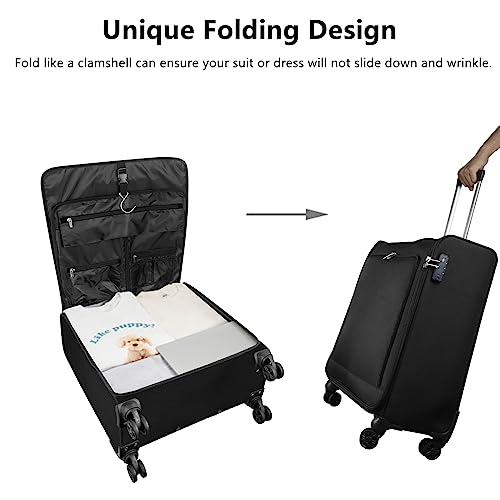 Bukere Wheeled Garment Bags with TSA Locks for Travel - 4 Spinner Wheels, Separate Suit Compartment for Men and Women