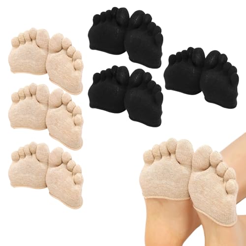 AUGTYRLV Almohadillas Metatarsales para Pies - Punteras de Zapatos de Algodón Superior para Mujeres - Plantillas Metatarsianas de Corte Bajo, Invisible y Cómoda - Ideal para Zapatos Deportivos, Planos