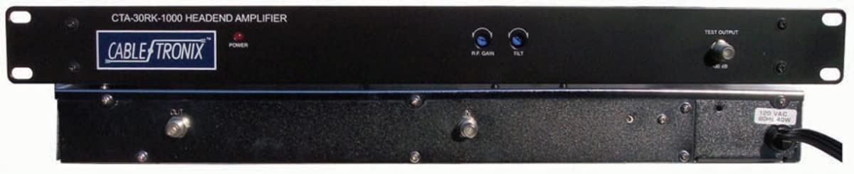 CabletronixCT-CTA-30RK-1000 Rack Mountable Commercial Distribution Amplifier - 30 dB Gain Forward - 1000 MHz Freq. Range