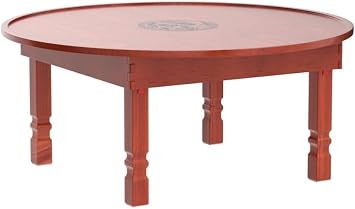 Folding Coffee Table,Solid Wood Low Table For Sitting On The Floor,Japanese Floor Table Foldable Dining Table,Round Meditation Table Kotatsu Table Altar Table(Size:23.6in diameter)
