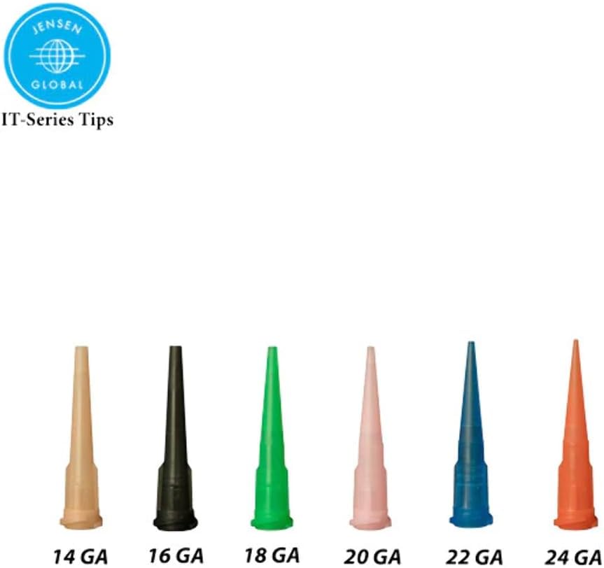 Maven Jensen Tapered-Tip Dispensing Tips Variety of Sizes (Push-On & Luer-Lock) -1.25-inch 24 Gauge 1000-Pack