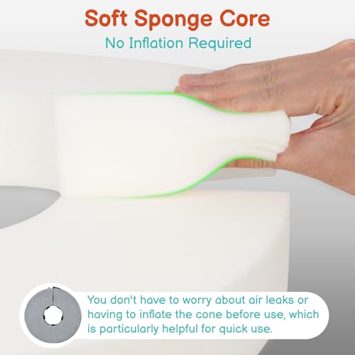 Image of Dog Cone, No-Inflation Sponge Donut Collar for Dogs After Surgery