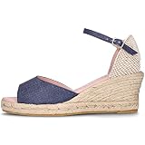 Pretty Ballerinas Deborah - Luxus Espadrille - Hochzeitsschuh und Sommerkleid (Blau und beige - 39)