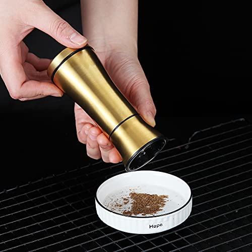 Kyraton Gold Salt And Pepper Shakers, Titanium Plating Stainless Steel Salt And Pepper Grinders Refillable Pepper Grinder, Pepper Mill, Salt Grinder, Salt Shaker, Salt Pepper Shaker Set Of 2 #TOP4