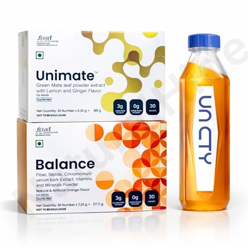 Feel Great Balance 60 Tips with 30 Unimate Lemon and Ginger Tips and Reusable Bottle Combo Pack Envelopes
