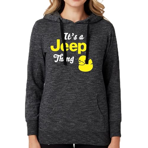 Jeep Ladies It’s a Thing Duck French Terry Hoodie – Marled Ash | Mid-Weight | Exclusive Detroit Shirt Company