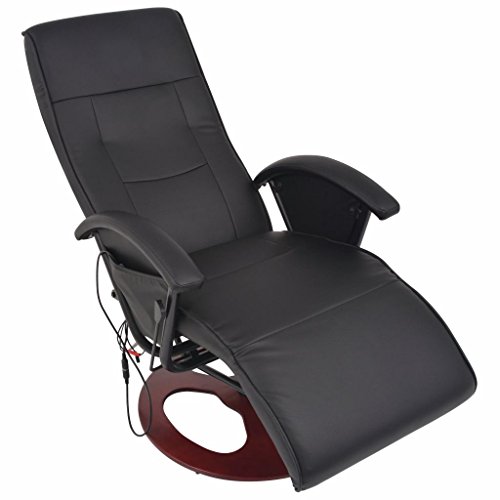 Preisvergleich Produktbild Festnight Massagesessel mit Heizfunktion Relaxsessel Drehbar Massage-Stuhl Fernsehsessel Sitzkomfort Schwarz