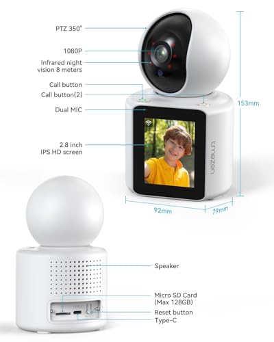 Image of DEATTI Video Pet Dog Camera Indoor Two Way Wireless Security Camera Monitor 1080P with Phone app and Motion Detection,Baby /Elderly /Nanny Audio Calling Device Pan Tilt (DECCM11)
