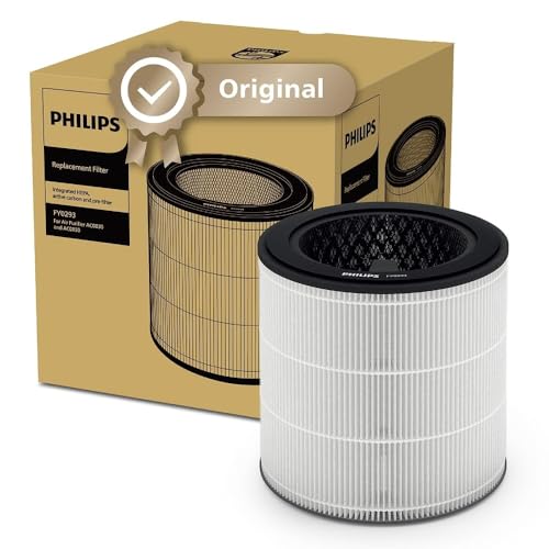 Philips Filtro di Ricambio Originale per Purificatore d'Aria Serie 800 AC0830, AC0850, HEPA NanoProtect + Carboni Attivi, Durata 12 Mesi (FY0293/30)