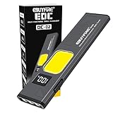 Superflache Led Taschenlampe Aufladbar mit Dual-Lichtquelle, Rotlicht,Magnet und Schnallenclip, Mini werkstattlampe 7,7 mm, COB Flutlicht + LED Fernlicht, für Camping, Angeln, Outdoor, Notfall