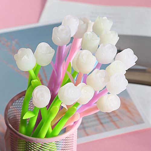 KRIZJUES Bolígrafos Flor Cambiante de Color 24 Pzas Negro 0.5mm miniatura 2