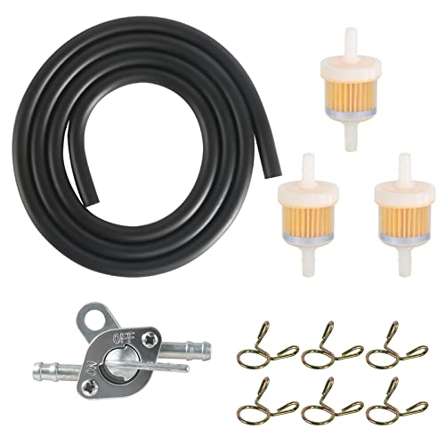 Benzinschlauch Kit, Motorrad Gas Kraftstofffilter inkl 3 6mm Benzinfilter 1m...