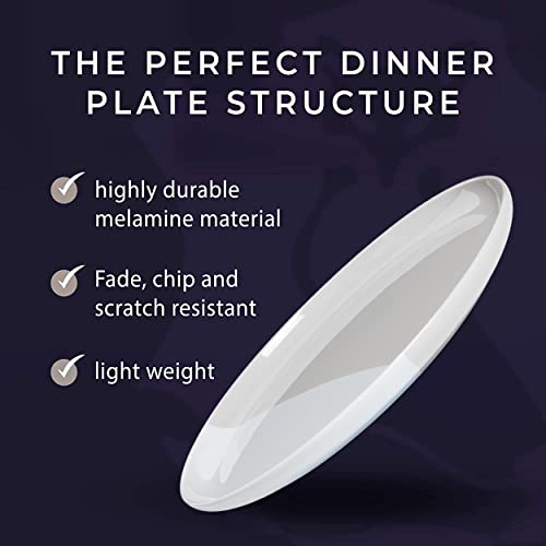 1/2 & 1/2 Melamine Side Plates Set Of 4, Chip And Break-Resistant, Durable Salad Plates, Kid-Friendly Dessert Plates For Indoor And Outdoor, Dishwasher Safe, Silver/Gray - Thomas Fuchs Creative #TOP1