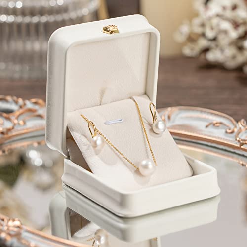 Xanight Bridal Jewelry Set For Wedding Gold Plated Jewelry Set With White Natural Pearl Wedding Necklace And Earrings For Bride Bridesmaid #TOP5