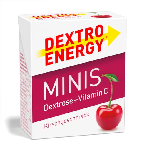 DEXTRO ENERGY MINIS KIRSCHE + VITAMIN C - 50 g (1 Stück) - Traubenzucker, schnelle Kohlenhydrate und Vitamin C für das Immunsystem, ideale Portionierung