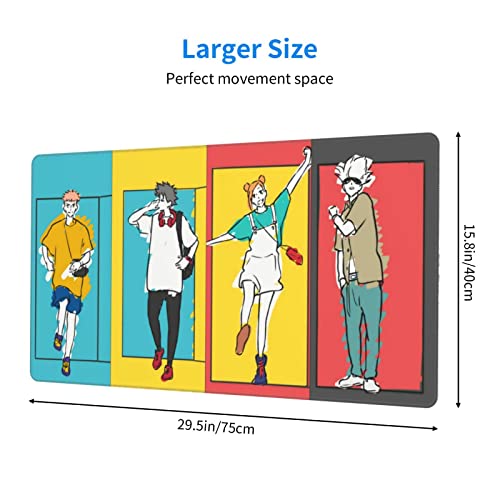 Large Anime Gaming Mouse Pad Anti-Slip Rubber Mousepad With Stitched Edgesfor Computer And Laptop Mouse Mat Desk Accessories Office Decor Desk Decor Xxl 16 X 29.5 In #TOP3