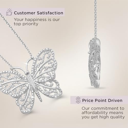 Jewelili 925 Sterling Silver Butterfly Necklace for Women, 18" Rolo Chain by Jewelili - Used condition - Image 8
