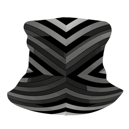 Cuello pasamontañas resistente al viento, transpirable, negro con rayas blancas, cubrebocas, para mujeres y hombres, para senderismo y pesca miniatura 2