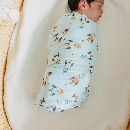 Image of Copper Pearl Swaddle Blankets for Newborns | Soft Stretchy Receiving Blankets for Boys and Girls | Large 46 x 46 Inch Baby Blankets | Lightweight and Breathable Swaddles |Rocketeer Bamboo Swaddle