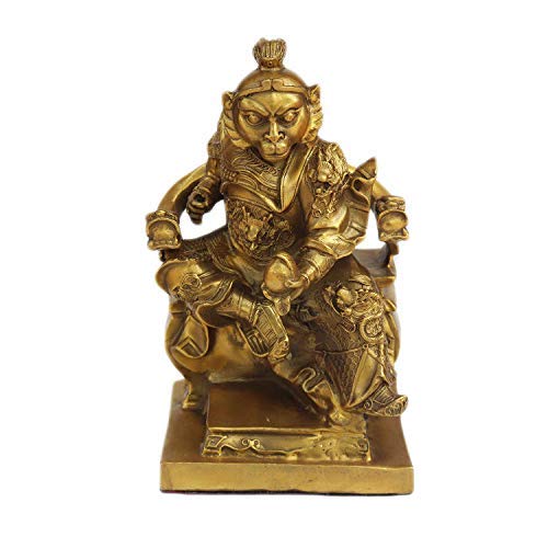 Statue de Sun Wukong en cuivre pur : objet de décoration d'artisanat d'art haut de gamme