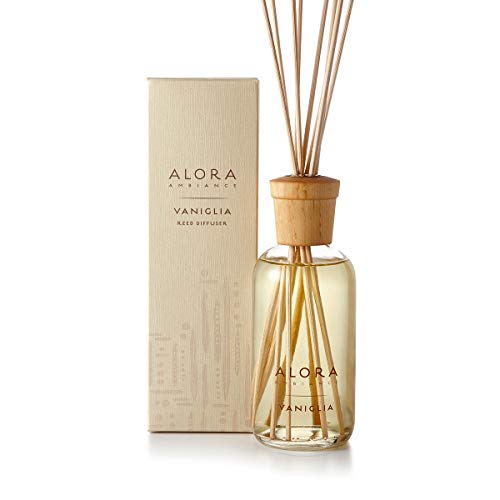 Alora Ambiance Vaniglia 8 oz Reed Diffuser | Long-Lasting Sweet & Floral Fragrance | Beautifully Designed for Any Space