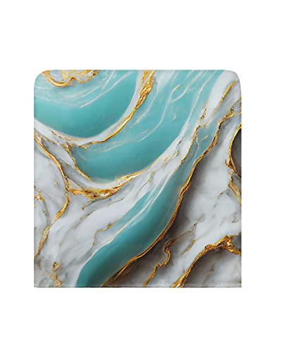 Teal Grey Marble Chair Covers Set Of 4 For Dining Room, Modern Abstract Ink Painted Yellow Chair Back Cover Removable Kitchen Chair Slipcovers Seat Protector For Party Banquet Christmas Decorations #TOP1