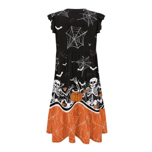 Image of Womens Summer Dress Ruffle Sleeve V Neck Dress Casual Fit Flowy Beach Vacation Sundress with Pocket S-2XL