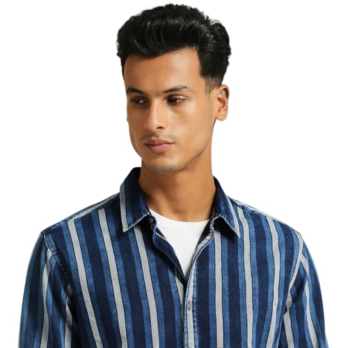 Image of Pepe Jeans Men's Cotton Striped Regular Fit Shirt