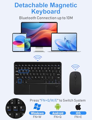 Teclado Bluetooth iPad A16 11 pulgadas y funda de iPad 10ª generación 10.9 LAMA 5