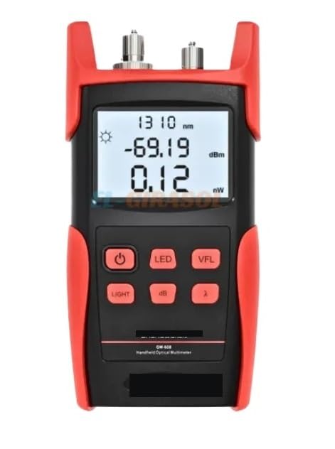 Probador de fibra óptica, Medidor de potencia fibra óptica OPM -70+10dBM OM-608, comprobador, fuente luz, localizador visual fallos VFL 10mW FTTH