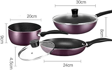 Nonstick Kitchen Cookware Set - Home Ware Pots and Pan, Includes Saucepan,Wok,Milk pan
