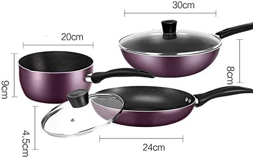 Nonstick Kitchen Cookware Set - Home Ware Pots and Pan, Includes Saucepan,Wok,Milk pan
