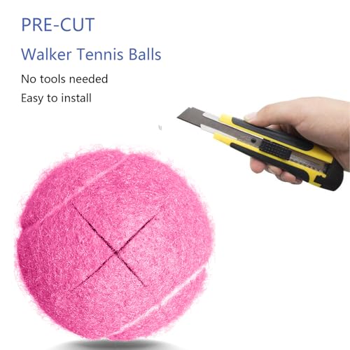 Image of Tennis Balls for Walkers, Pre Cut Walker Glide Balls for Chairs, Desks, Furniture Legs and Floor Protection, Heavy Duty Long Lasting Felt Pad Glide Coverings