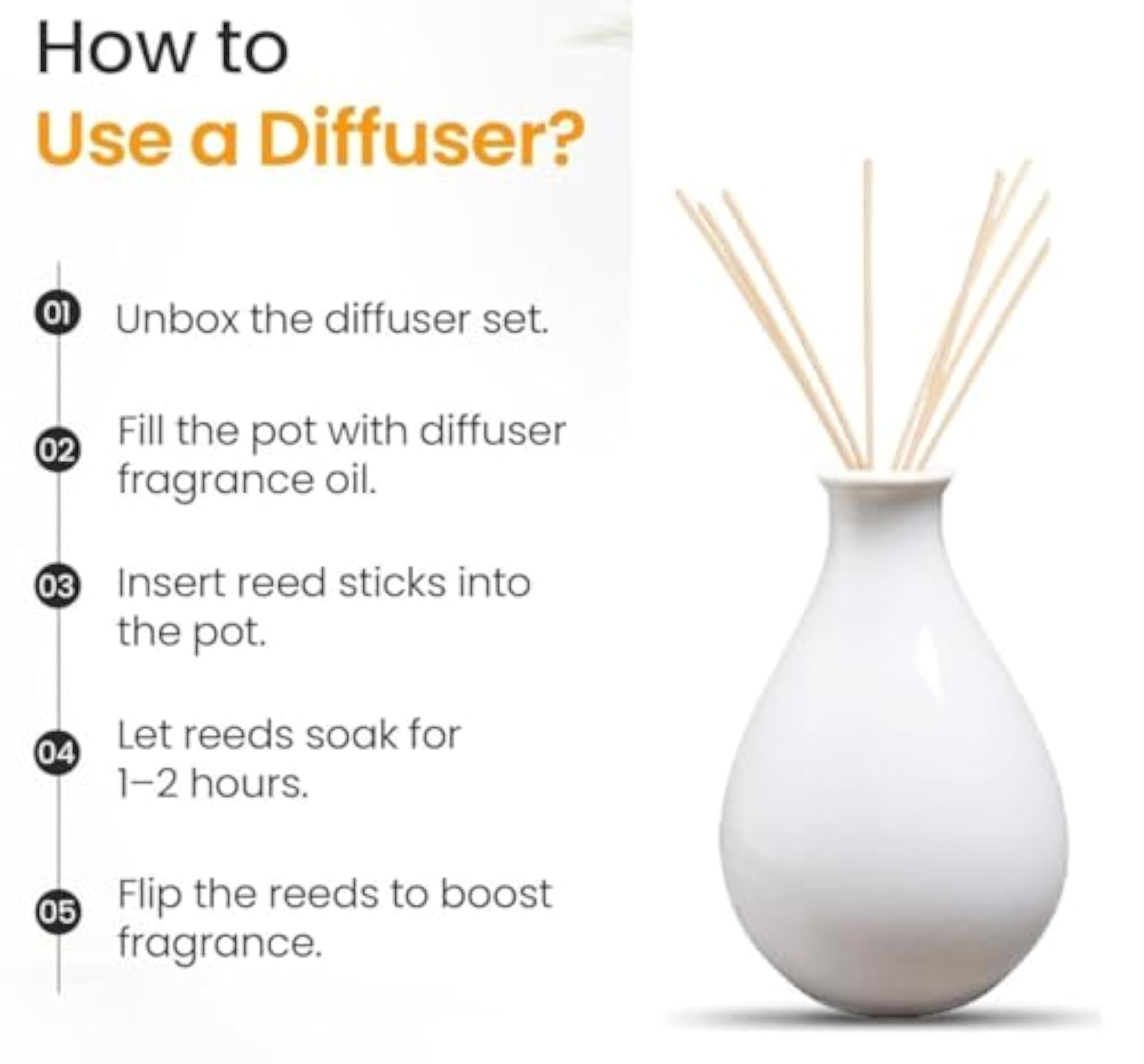 Empty Ceramic Aroma Reed Diffuser Pot for Home Décor