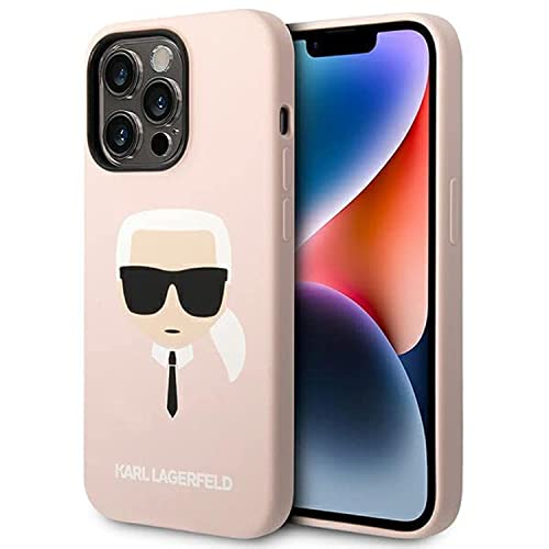 KARL LAGERFELD KLHCP14LSLKHLP Coque Rigide en Silicone pour 14 Pro 6,1" Rose/Rose