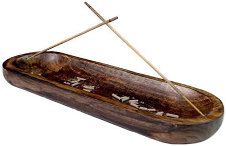 raajsee Wooden Brown Incense Holder -Incense Burner Holder –Ash Catcher - Incense Stick Holder - Meditation & Yoga - Great Gift for Any Occasion Size 11x4 inch