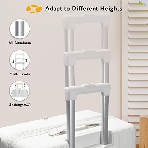 Mgob Carry On Suitcase, Pc Hard Suitcases With Spinner Wheels, Checked Luggage Built-In Tsa Lock, Carry On Luggage 22X14X9 Airline Approved (White, 20") #TOP3