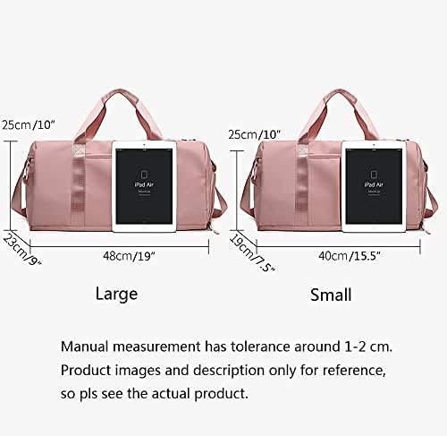 Sports Gym Bag for Women and Man Travel Bag with Shoes Compartment Dry&Wet Pocket Gym Duffel Bag Weekender Bag (Pink) 3 Sports Gym Bag for Women and Man Travel Bag with Shoes Compartment Dry&Wet Pocket Gym Duffel Bag Weekender Bag (Pink)