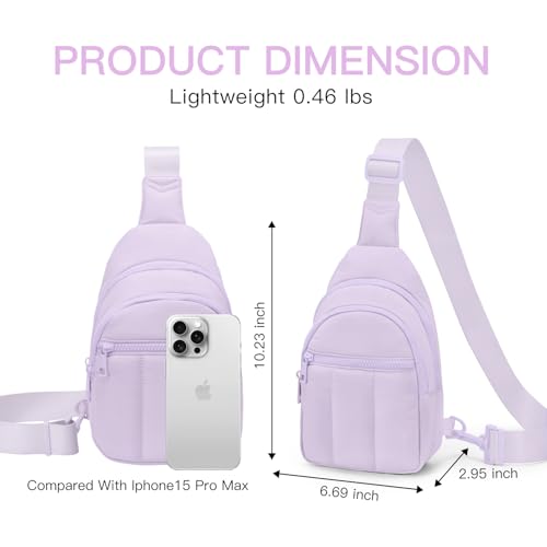 Image of Viverte Quilted Puffer Crossbody Bags for Girls Gifts for Teen Girls Sling Bag Lightweight Cross Body Bubble Purse Shoulder Bag for Travel (Lavender)